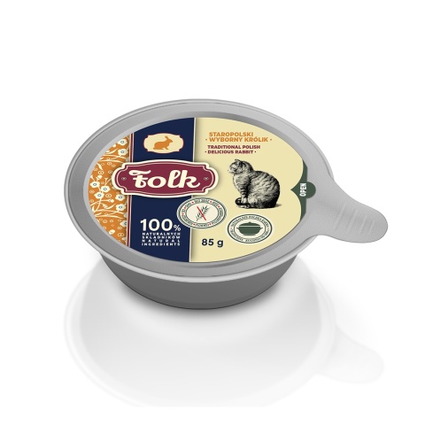FOLK Staropolski wyborny królik - mokra karma dla kota 85g