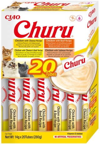 INABA Cat Churu Varieties Chicken Mix - kremowe przysmaki dla kotów mix z kurczakiem 20x14g