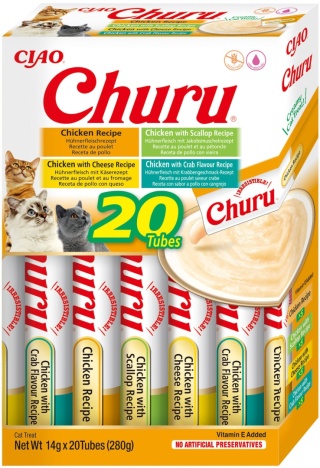 INABA Cat Churu Varieties Chicken - kremowe przysmaki dla kotów z kurczakiem 20x14g