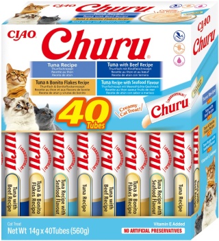 INABA Cat Churu Varieties Tuna - kremowe przysmaki dla kotów z tuńczykiem 40x14g
