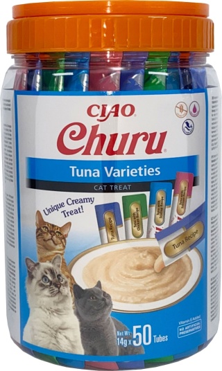 INABA Cat Churu Varieties Tuna - kremowe przysmaki dla kotów z tuńczykiem 50x14g