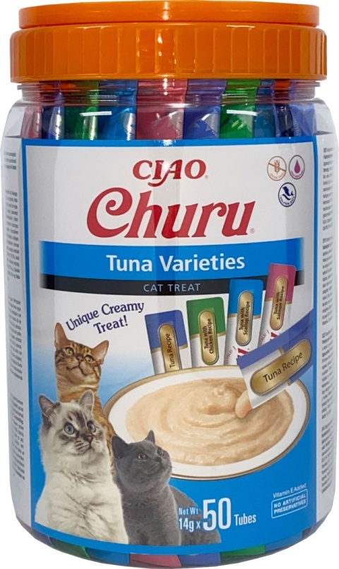 INABA Cat Churu Varieties Tuna - kremowe przysmaki dla kotów z tuńczykiem 50x14g