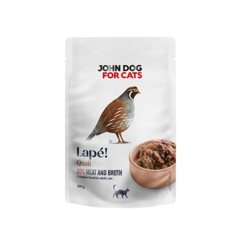 John Dog for Cats Lape Przepiórka - monobiałkowa karma mokra dla kota 100g