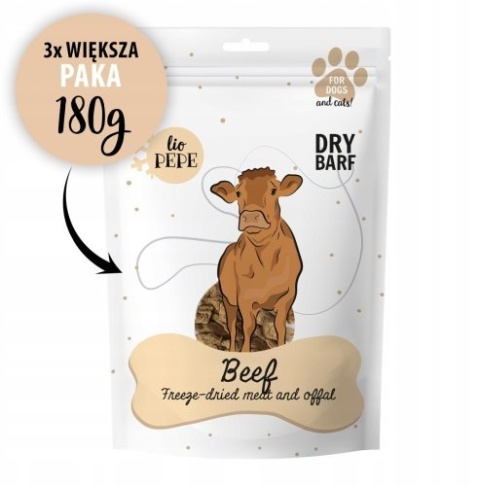 Lio PEPE Beef XL - przysmak dla kota liofilizowana wołowina 180g