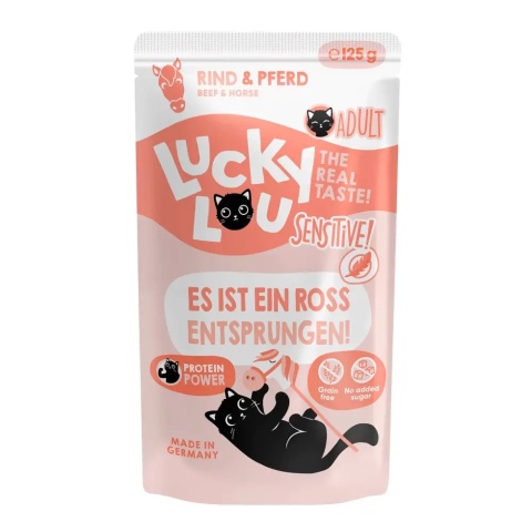 Lucky Lou Lifestage Sensitive Wołowina i konina saszetka 125g