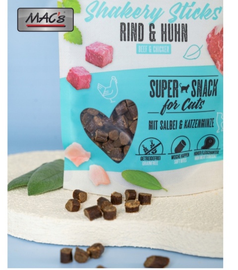 Mac's Shakery Sticks Wołowina i Kurczak przysmak dla kota - pałeczki z kocimiętką i szałwią 50g