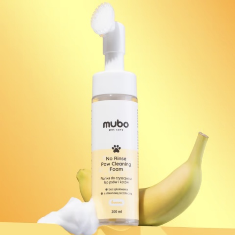 Mubo Paw Cleaning Foam Banana - pianka do mycia łapek bez spłukiwania bananowa 200ml
