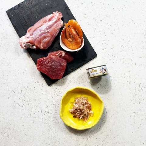 Ollo Cat nr 3 tuńczyk i kurczak z krewetkami - karma dla kota 70g