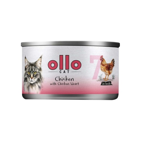 Ollo Cat nr 7 kurczak i kurze serca - karma dla kota 70g