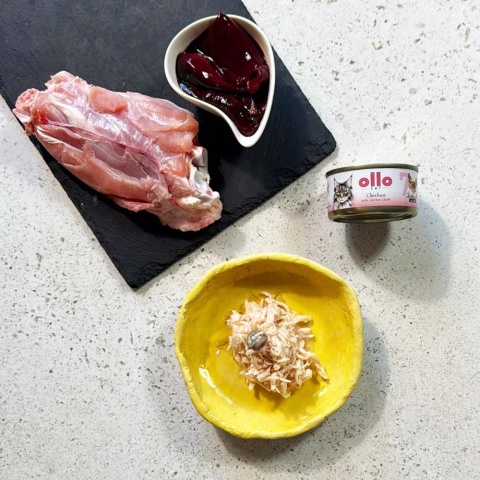 Ollo Cat nr 7 kurczak i kurze serca - karma dla kota 70g