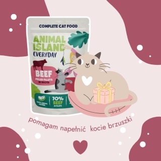 POMAGAM napełnić kocie brzuchy - saszetka Animal Island 85g