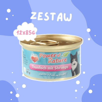 Pakiet 12x85g Power of Nature Haven's Fish on Friday - tuńczyk z krewetkami zestaw