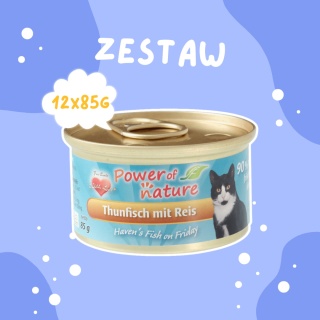 Pakiet 12x85g Power of Nature Haven's Fish on Friday - tuńczyk z ryżem zestaw