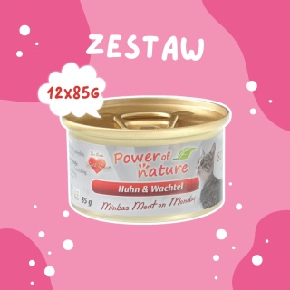 Pakiet 12x85g Power of Nature Minka's Meat on Monday - kurczak i przepiórka zestaw