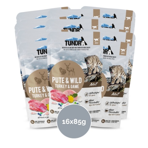 Pakiet TUNDRA Indyk i jeleń 16x85g saszetki dla kota