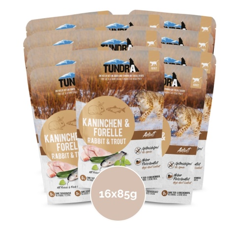 Pakiet TUNDRA Królik i pstrąg 16x85g saszetki dla kota