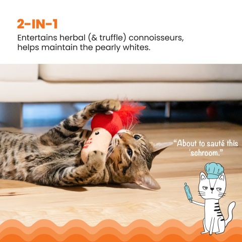 Petstages A Really Fungi - zabawka grzybek z piórkami i kocimiętką