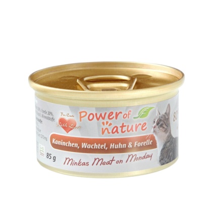 Power of Nature Minka's Meat on Monday - królik, przepiórka, kurczak i pstrąg puszka 85g