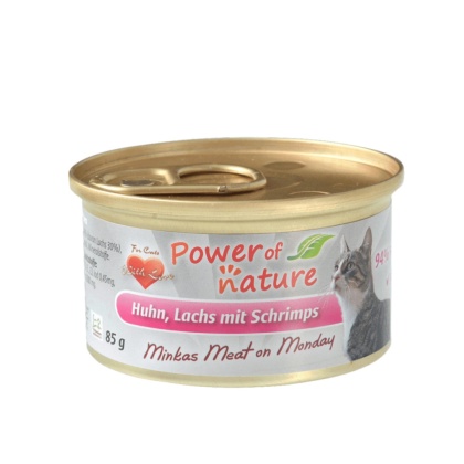 Power of Nature Minka's Meat on Monday - kurczak, łosoś i krewetki puszka 85g