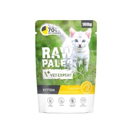 RAW PALEO KITTEN CAT CHICKEN - mokra karma dla kociąt kurczak 100g
