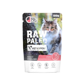 RAW PALEO ADULT CAT PORK - mokra karma dla kota wieprzowina 100g