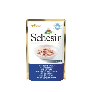 Schesir tuńczyk z okoniem morskim w galaretce - karma dla kota 50g