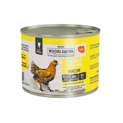 Wiejska Zagroda Monobiałkowa Kurczak dla kota 200g