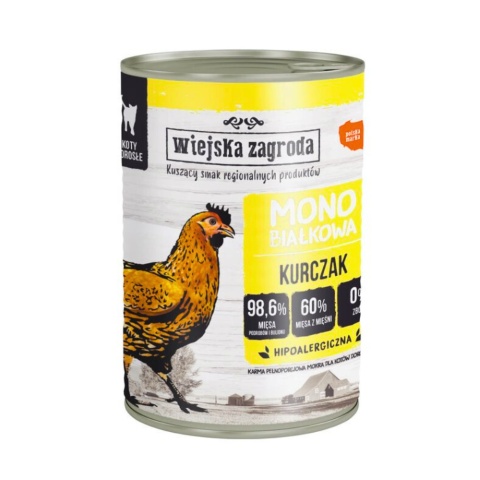 Wiejska Zagroda Monobiałkowa Kurczak dla kota 400g