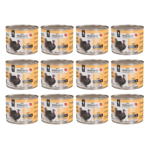 Zestaw Wiejska Zagroda Monobiałkowa Indyk dla kociąt 12x200g