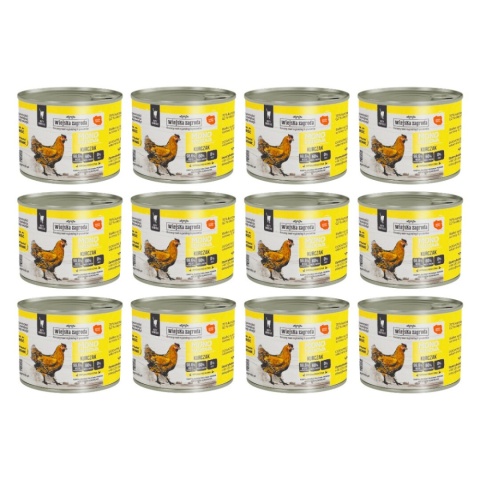 Zestaw Wiejska Zagroda Monobiałkowa Kurczak dla kota 12x200g