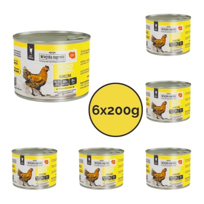 Zestaw Wiejska Zagroda Monobiałkowa Kurczak dla kota 6x200g
