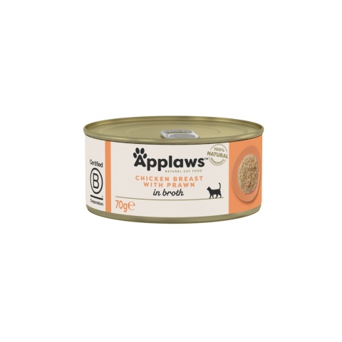 APPLAWS Cat Broth kurczak z krewetkami w bulionie dla kota puszka 70g