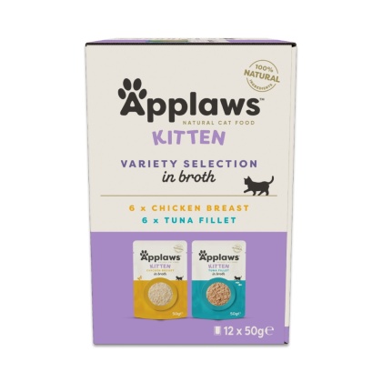 APPLAWS Cat Kitten Multipak mix smaków w saszetkach w bulionie dla kota 12x50g