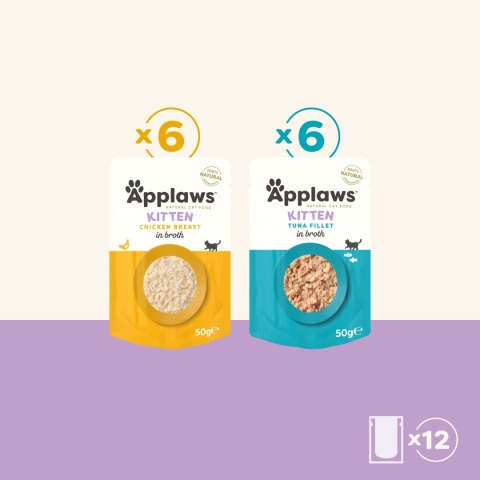 APPLAWS Cat Kitten Multipak mix smaków w saszetkach w bulionie dla kota 12x50g