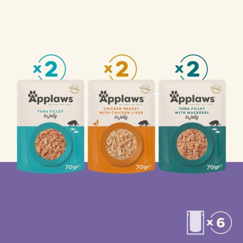 APPLAWS Cat Multipak degustacyjny mix smaków w saszetce w galaretce dla kota 6x70g
