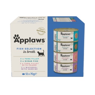 APPLAWS Cat Multipak mix smaków rybnych w bulionie dla kota 12x70g