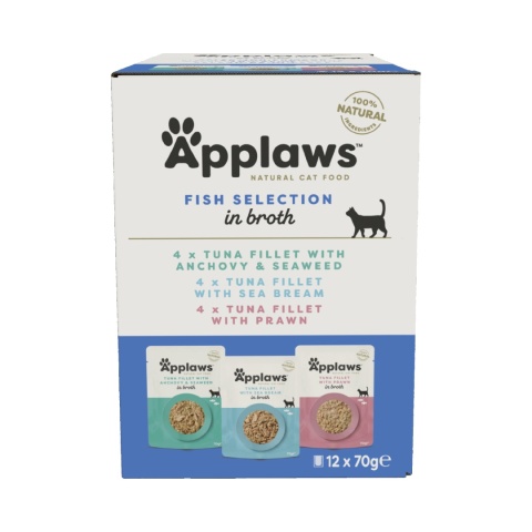 APPLAWS Cat Multipak mix smaków rybnych w bulionie dla kota 12x70g