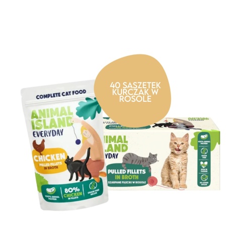 Animal Island 40x85g Kurczak fileciki w rosole - karma mokra dla kota