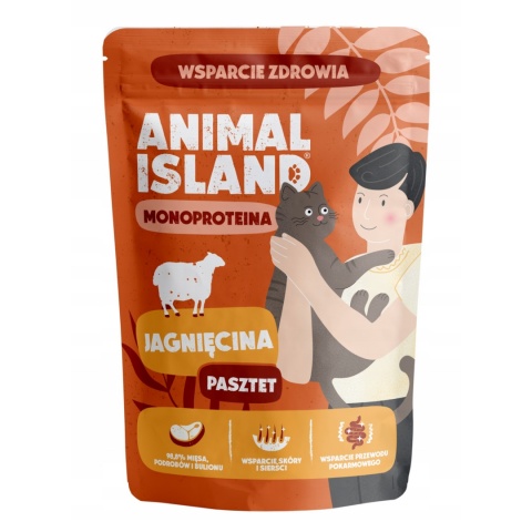 Animal Island Jagnięcina monoproteina - karma mokra dla kota monobiałkowa pasztet 100g