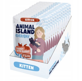 Animal Island Kitten indyk z królikiem zestaw dla kociąt 12x85g