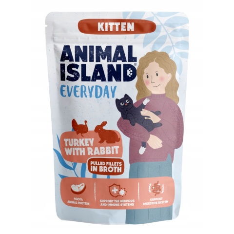 Animal Island Kitten indyk z królikiem dla kociąt 85g