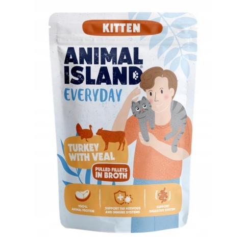 Animal Island Kitten indyk z cielęciną dla kociąt 85g