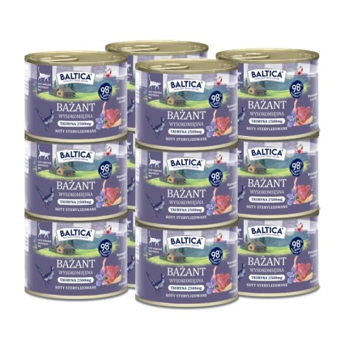 BALTICA SMAKI REGIONÓW Bażant 12x185g - karma mokra dla kota zestaw