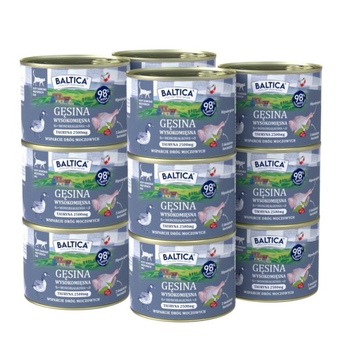 BALTICA SMAKI REGIONÓW Gęsina 12x185g - karma mokra dla kota zestaw