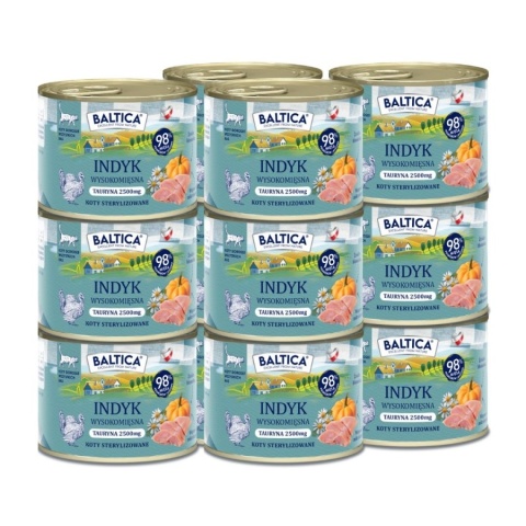 BALTICA SMAKI REGIONÓW Indyk 12x185g - karma mokra dla kota zestaw