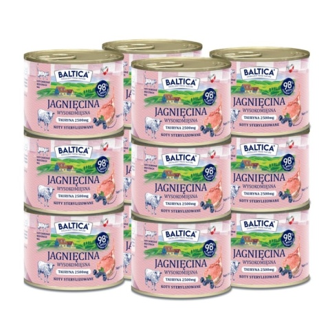 BALTICA SMAKI REGIONÓW Jagnięcina 12x185g - karma mokra dla kota zestaw