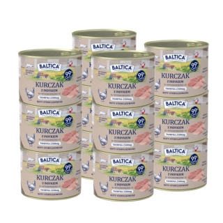 BALTICA SMAKI REGIONÓW Kurczak i Indyk 12x185g - karma mokra dla kota zestaw
