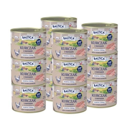 BALTICA SMAKI REGIONÓW Kurczak i Indyk 12x185g - karma mokra dla kota zestaw