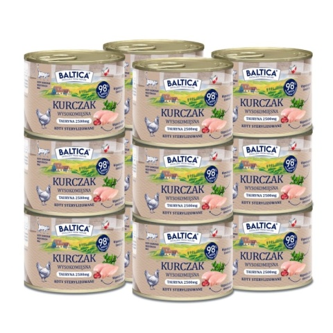 BALTICA SMAKI REGIONÓW Kurczak 12x185g - karma mokra dla kota zestaw