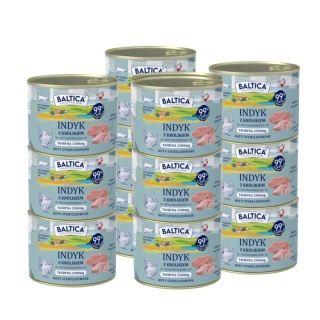 BALTICA SMAKI REGIONÓW Indyk i królik 12x185g - karma mokra dla kota zestaw